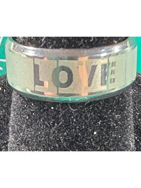 Stainless Steel Love Ring Size 6 Polished Finish Unisex Band fashion jewelry